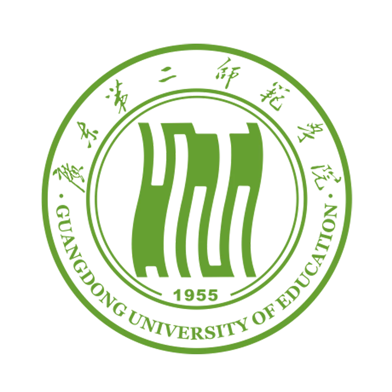 广东第二师范学院官方绿色校徽，供文化介绍